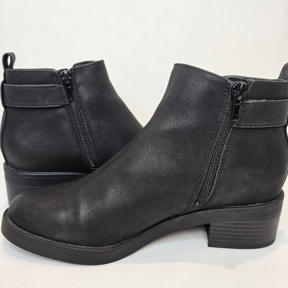 LifeStride Bonus Ankle Boots Women's Size 7 Black Zip Up Classic Casual